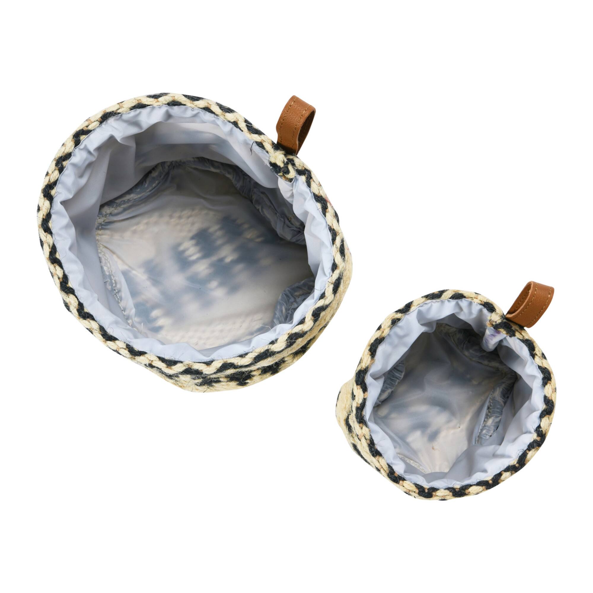 Hello Honey® Black & Cream Woven Jute Basket with Liner Set